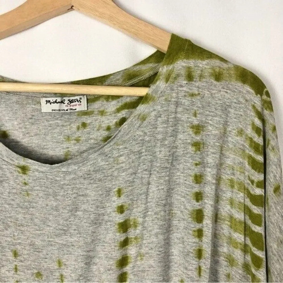 Michael Stars Gray Green Tie Dye Short Sleeve OS - Picture 3 of 3